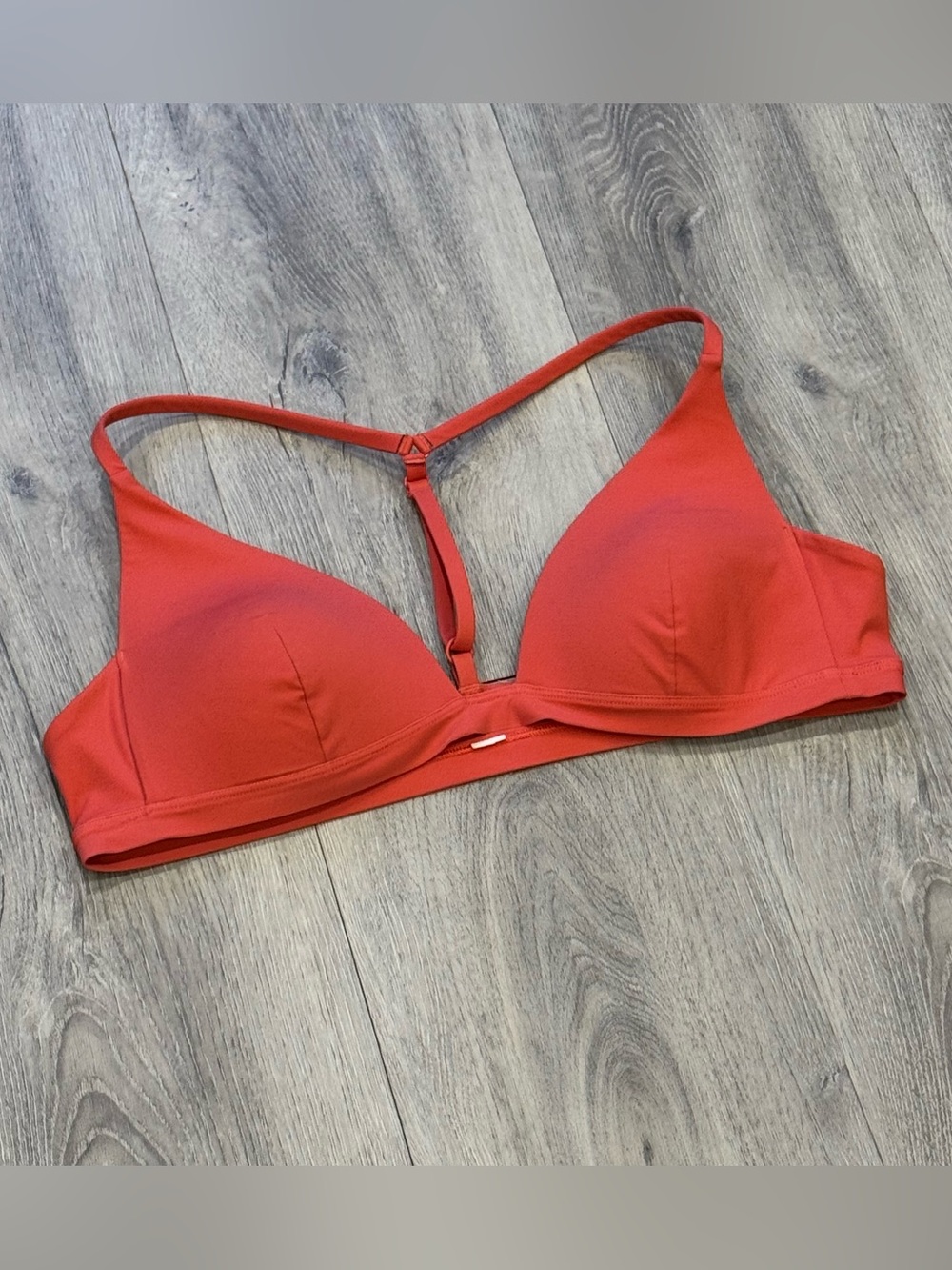 Lululemon Deep Sea Poppy Coral Red T-Back Bralette Summer Beach Bikini Swim Top